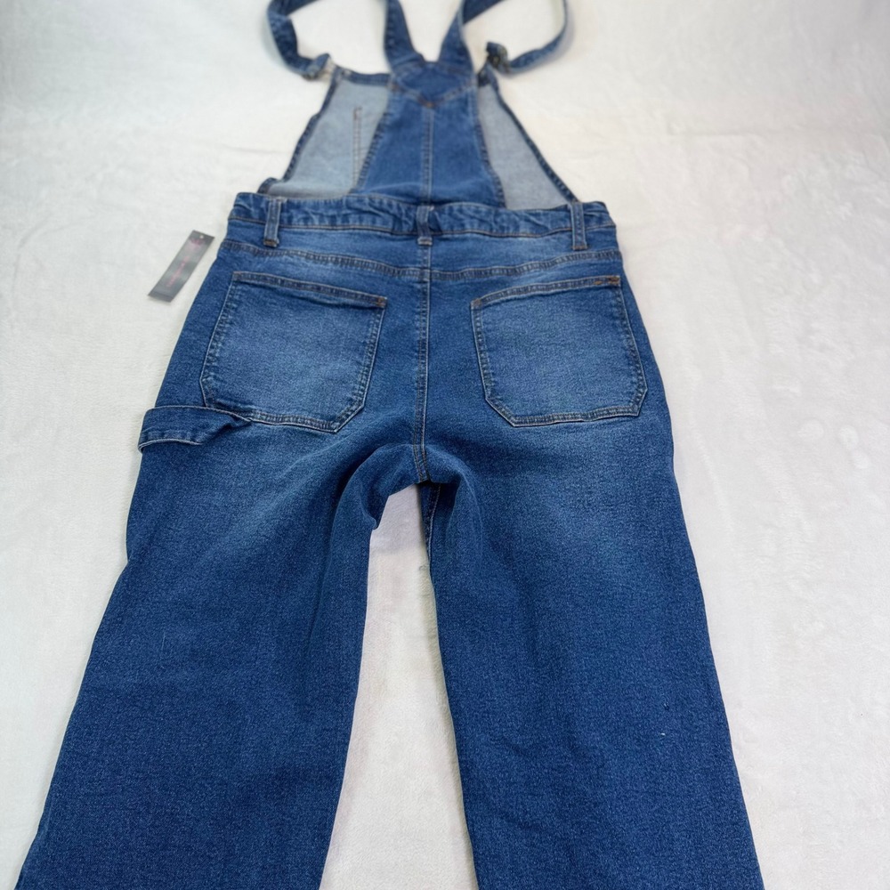 NWT No Boundaries Womens Distressed Denim Overalls Cottage Western S 3-5 - Picture 13 of 13